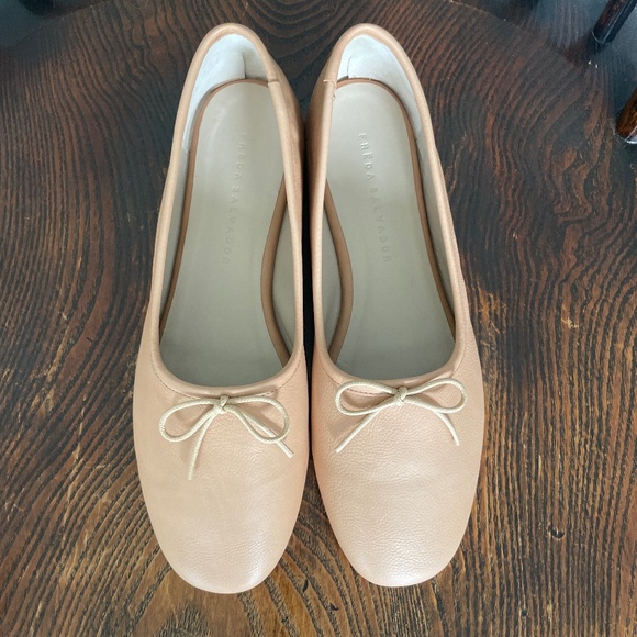 NWT Freda Salvador Roma Camel Calf Leather Ballet Flats - Picture 1 of 3